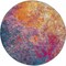 Homeroots 5 ft. Round Abstract Brights Sunburst Area Rug 385380 - alternate 1